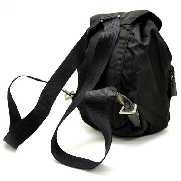 Prada Black Nylon Rucksack Bag Leather Shoulder - Picture 1 of 9